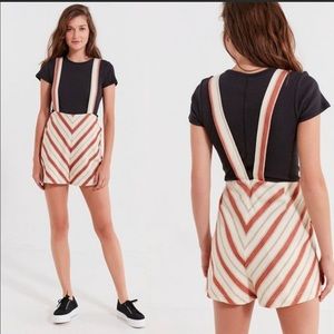 ‼️FINAL PRICE -BOGO‼️Urban Outfitters Maisy striped overall Shortalls